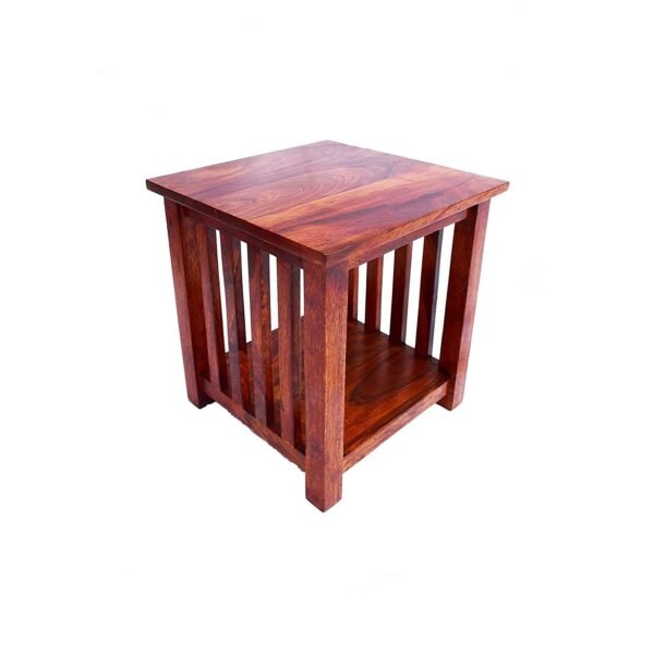 Furnisquare Sheesham Wood Bedside Table for Bedroom | End Table | Teak Finish | Natural Brown