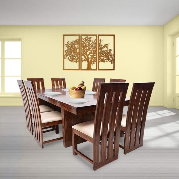 Furnisquare Sheesham Wood 8 Seater Dining Table for Living Room Home Hall Hotel Dinner Restaurant Wooden Dining Table Dining Room Set Dining Table with 8 Chairs