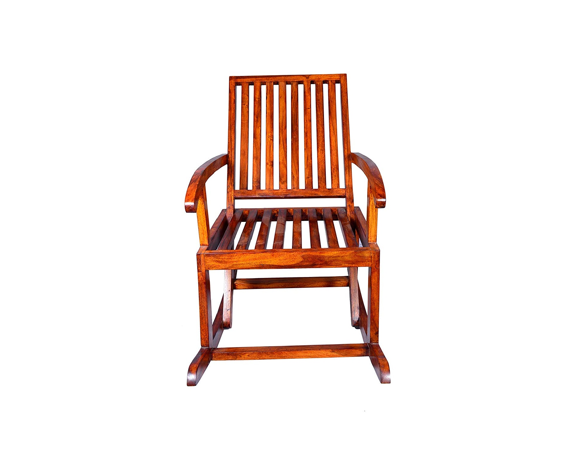 Furnisquare Sheesham Wood Relaxing Chair for Garden and Living Room (Natural Finish)