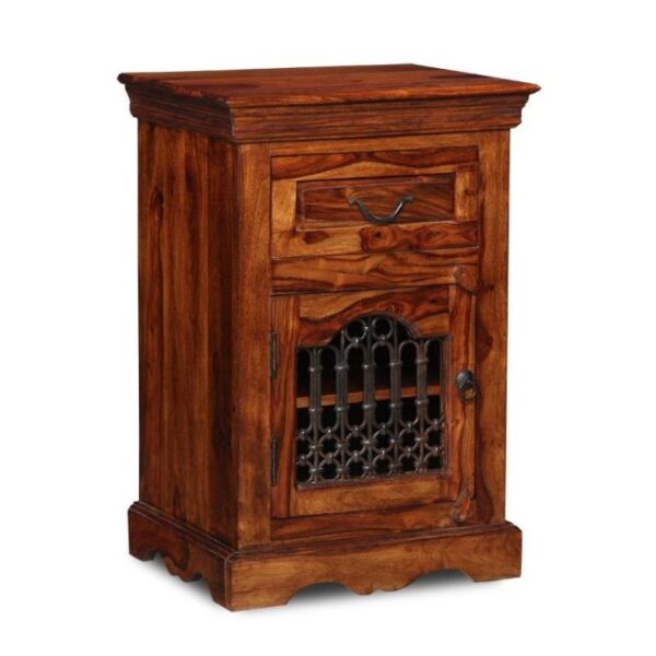 Solid Sheesham Wood Sideboard Cabinet For Living Room in Honey Finish