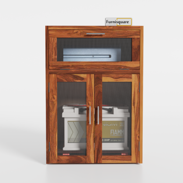 Solid Sheesham Wood Inverter Battery Cabinet
