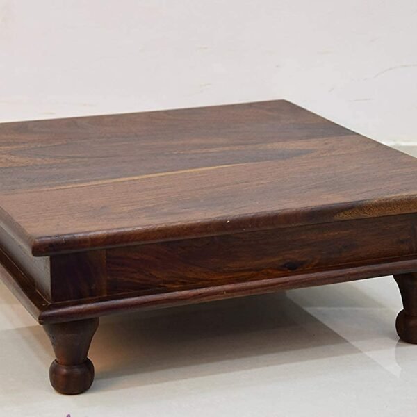 Solid Sheesham Wood Pooja Chowki for Home
